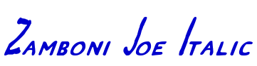 Zamboni Joe Italic font